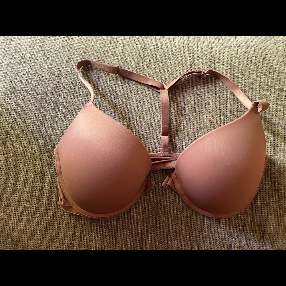 VS pink racer back bra